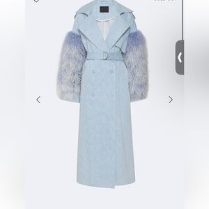 LAPOINTE
Washed Denim Double Breasted Trench With Shearling y